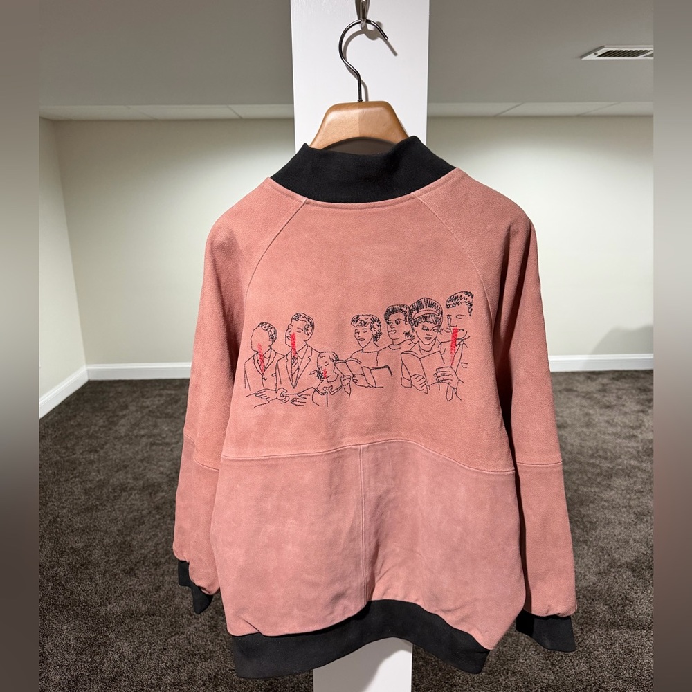 Enfants Riches Deprimes Nosebleed Choir Leather Suede Bomber Jacket